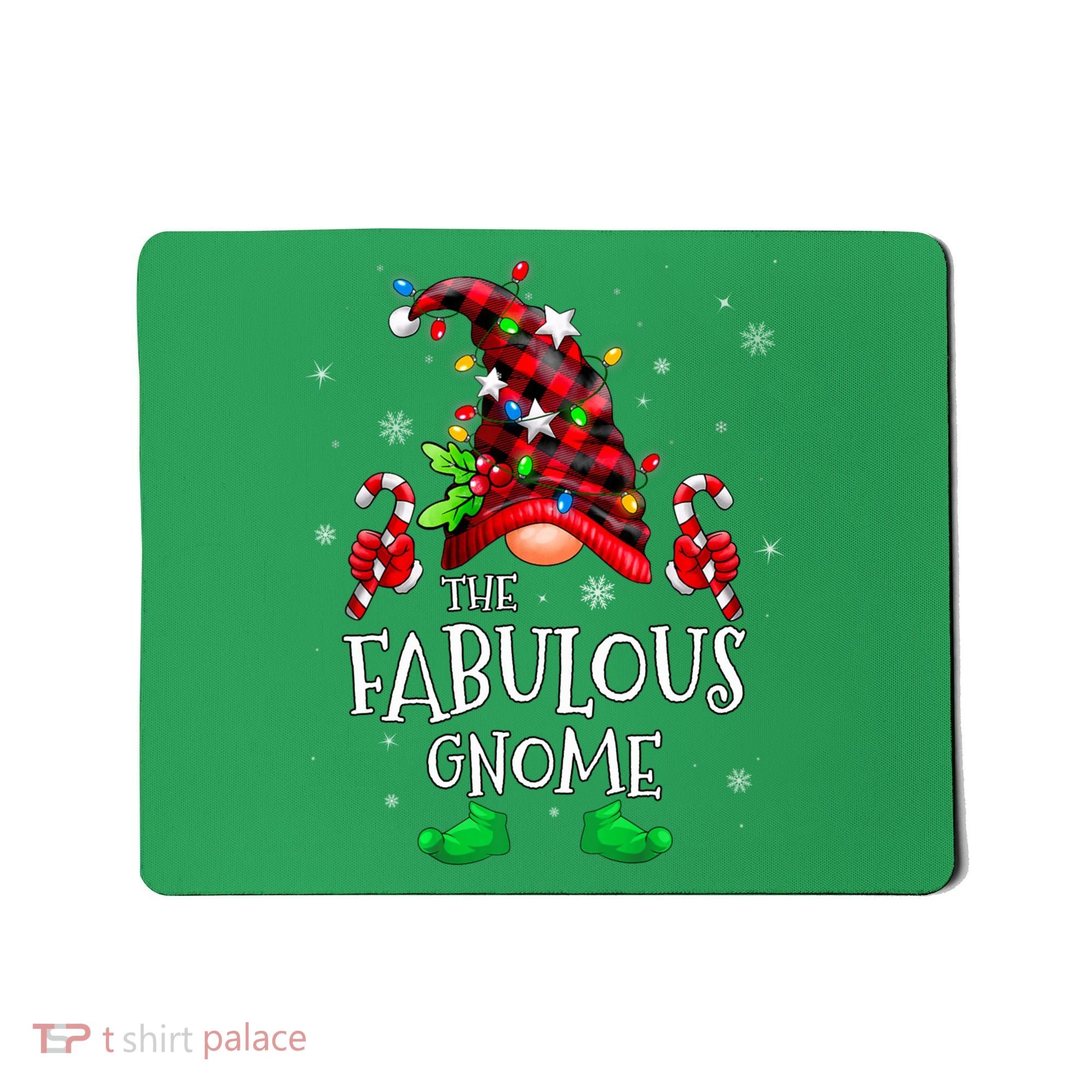 Fabulous Gnome Buffalo Plaid Matching Family Christmas Mousepad
