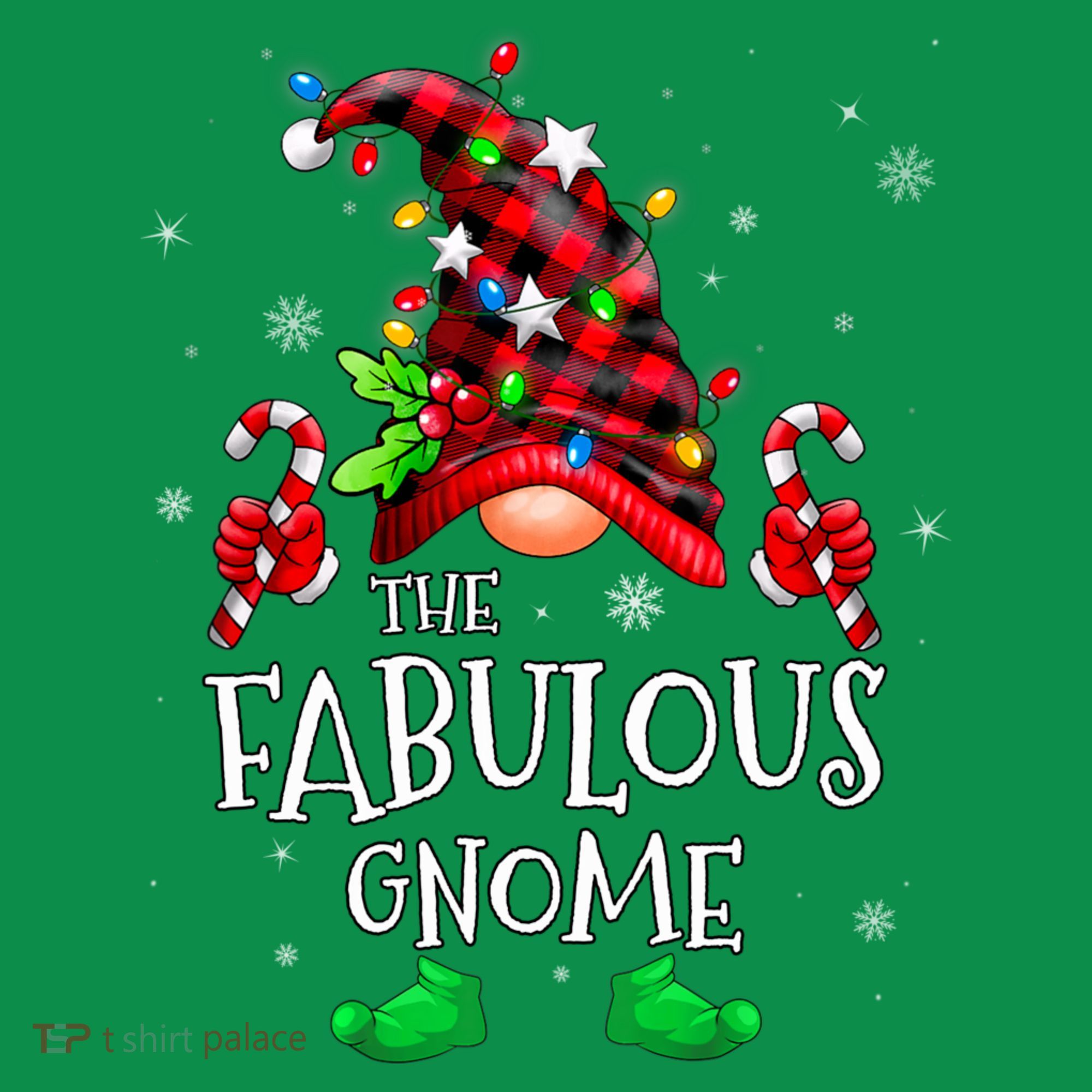 Fabulous Gnome Buffalo Plaid Matching Family Christmas Ornament