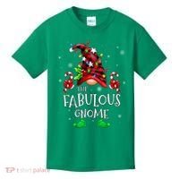 Fabulous Gnome Buffalo Plaid Matching Family Christmas Kids T-Shirt thumb 0