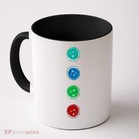 Four Groovy Buttons Blue Cat Funny Halloween Custom Coffee Mug thumb 0