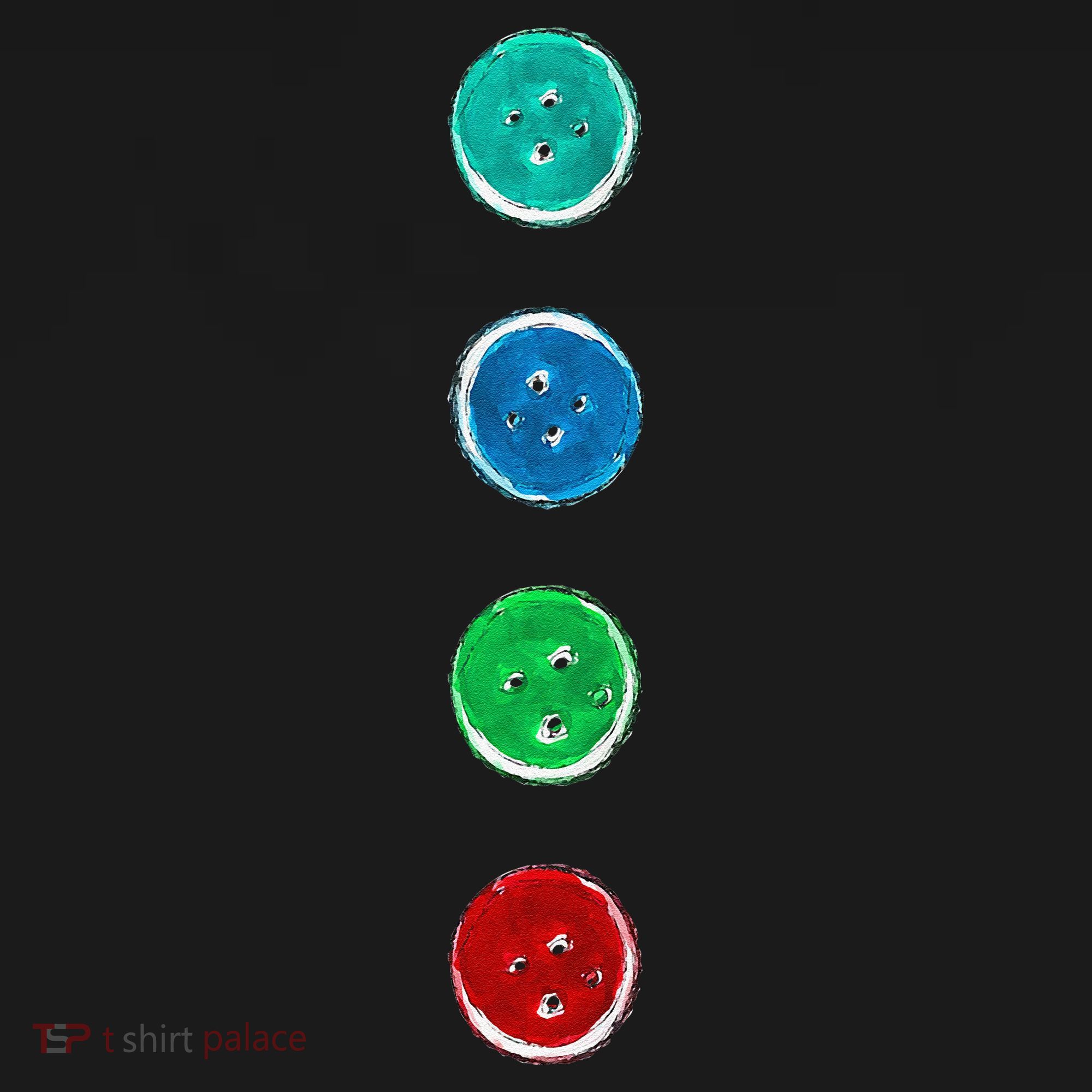 Four Groovy Buttons Blue Cat Funny Halloween Custom Ornament