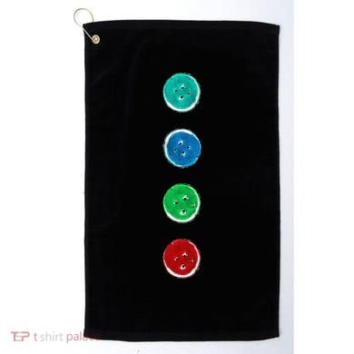 Four Groovy Buttons Blue Cat Funny Halloween Custom Golf Towel