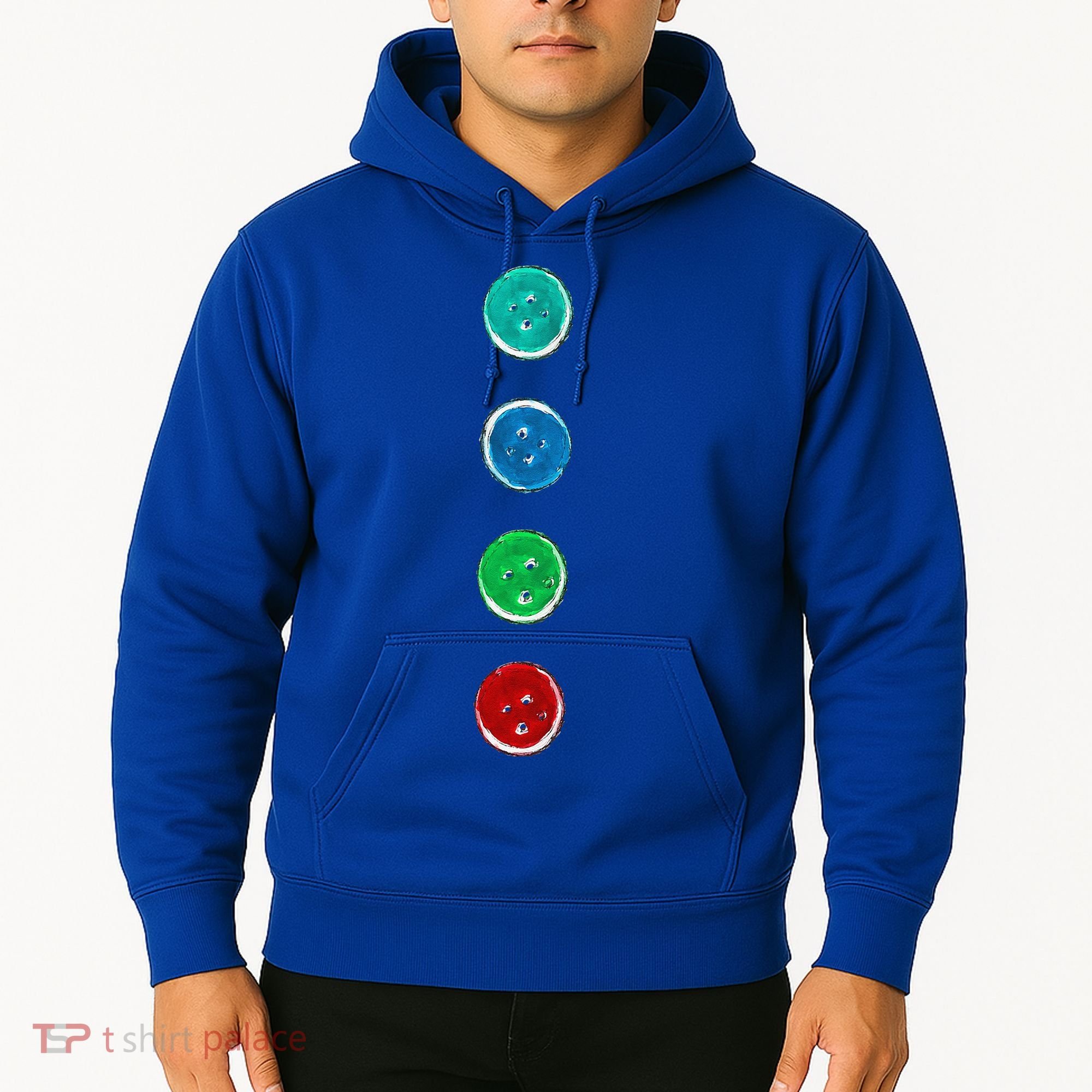Four Groovy Buttons Blue Cat Funny Halloween Custom Hoodie
