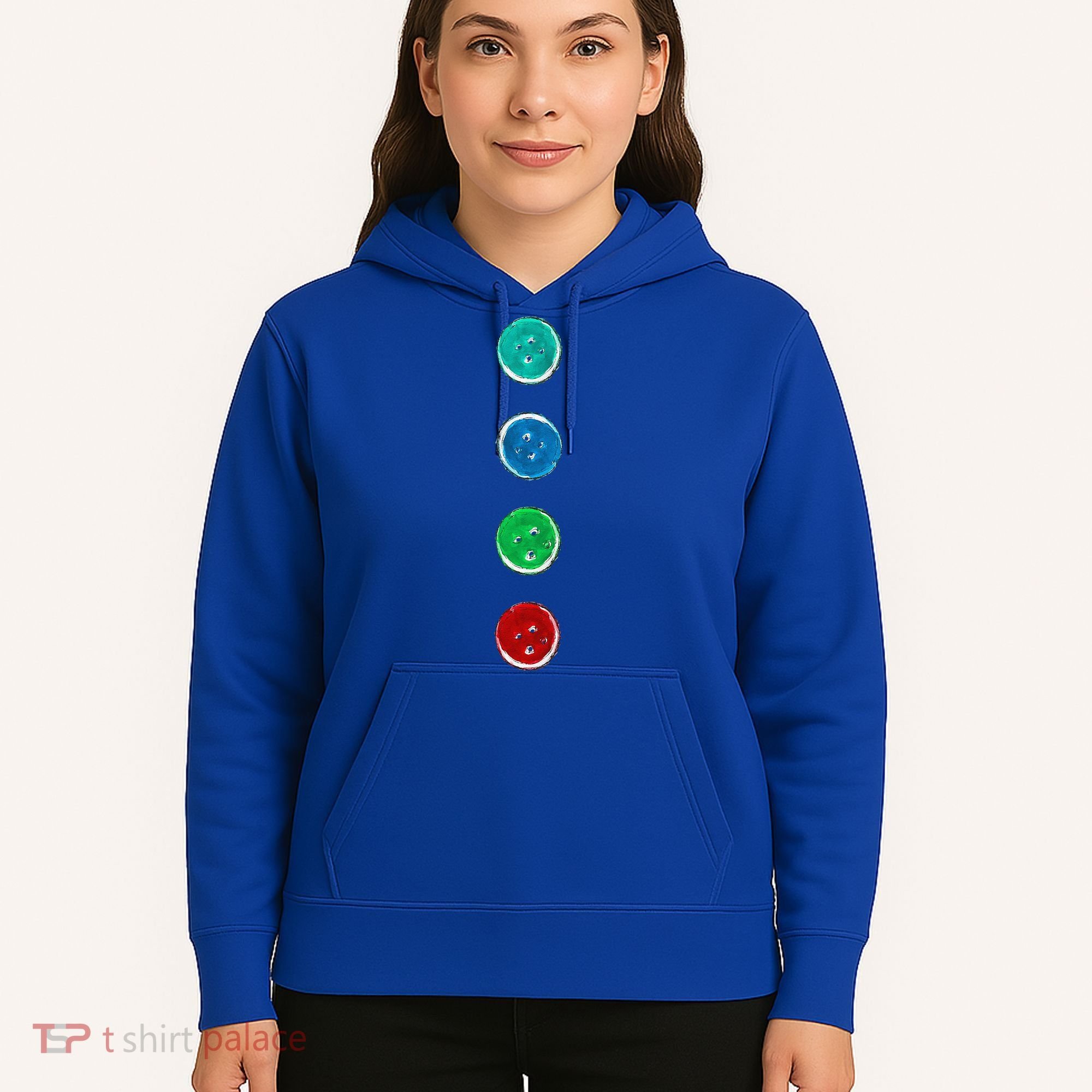 Four Groovy Buttons Blue Cat Funny Halloween Custom Hoodie
