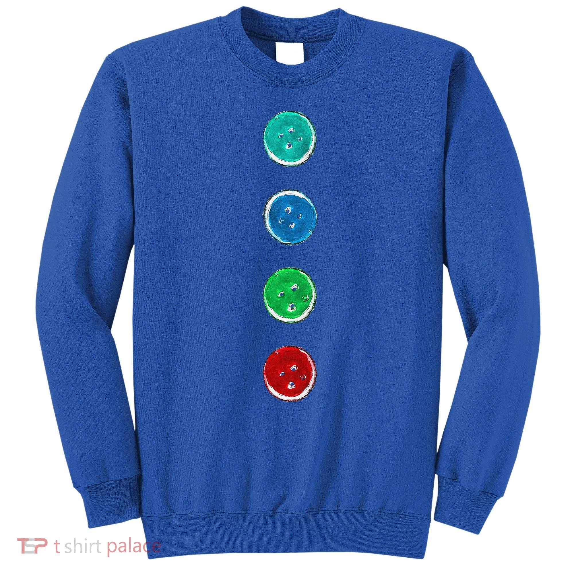Four Groovy Buttons Blue Cat Funny Halloween Custom Sweatshirt