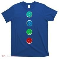 Four Groovy Buttons Blue Cat Funny Halloween Custom T-Shirt thumb 0