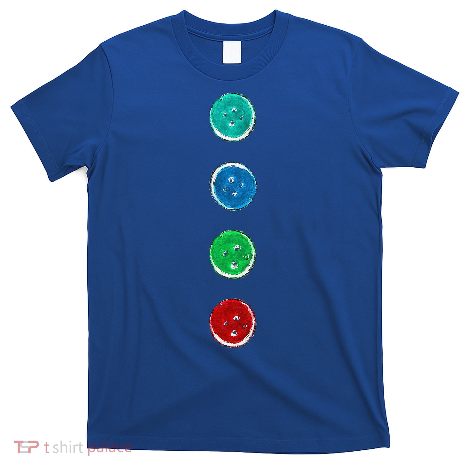 Four Groovy Buttons Blue Cat Funny Halloween Custom T-Shirt