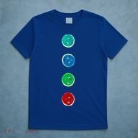Four Groovy Buttons Blue Cat Funny Halloween Custom T-Shirt thumb 5