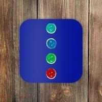Four Groovy Buttons Blue Cat Funny Halloween Custom Coaster thumb 0