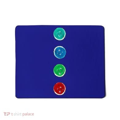 Four Groovy Buttons Blue Cat Funny Halloween Custom Mousepad