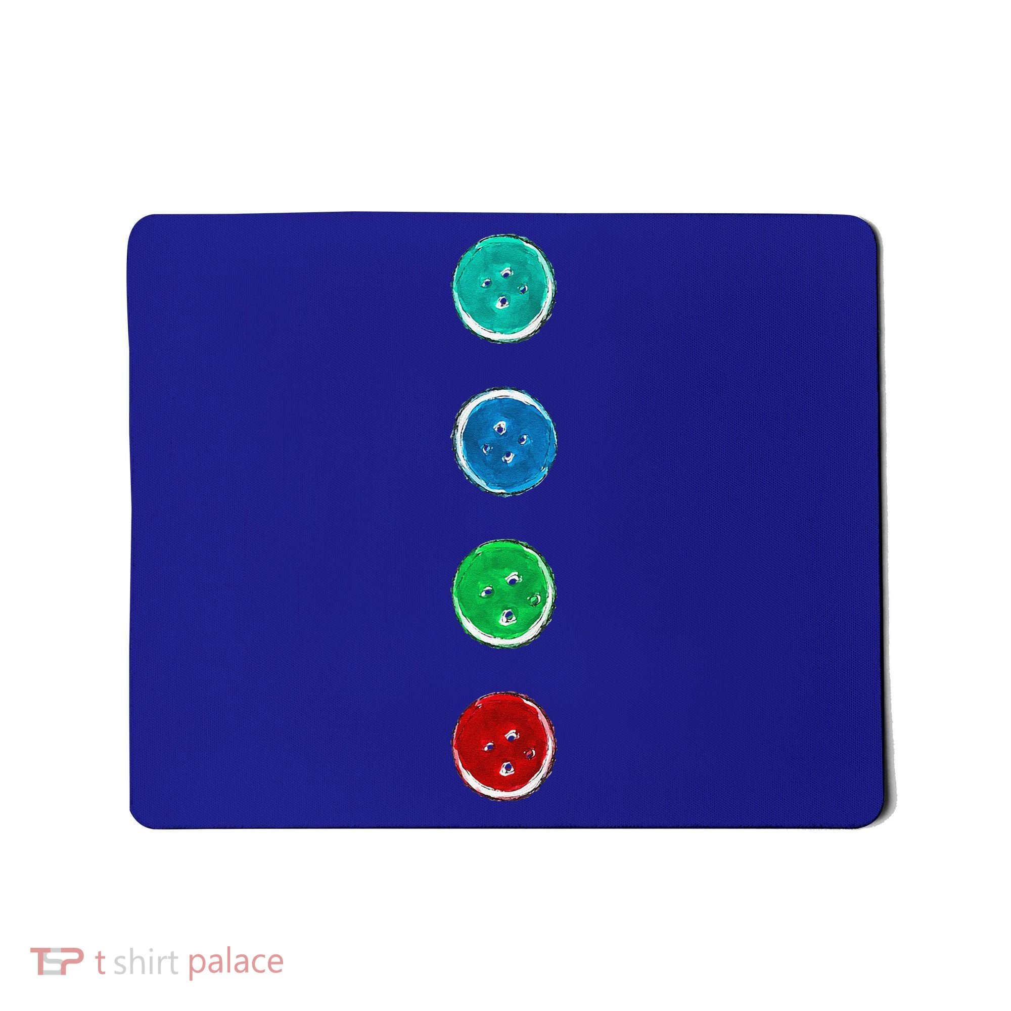 Four Groovy Buttons Blue Cat Funny Halloween Custom Mousepad