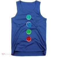 Four Groovy Buttons Blue Cat Funny Halloween Custom Tank Top thumb 0
