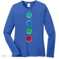 Four Groovy Buttons Blue Cat Funny Halloween Custom Women's Long Sleeve Shirt thumb 0