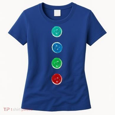 Four Groovy Buttons Blue Cat Funny Halloween Custom Women's T-Shirt