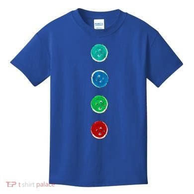 Four Groovy Buttons Blue Cat Funny Halloween Custom Kids T-Shirt