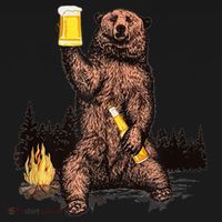 Funny Grizzly Bear Drinking Beer Camp Fire Woods Outdoor Gift Polo thumb 3