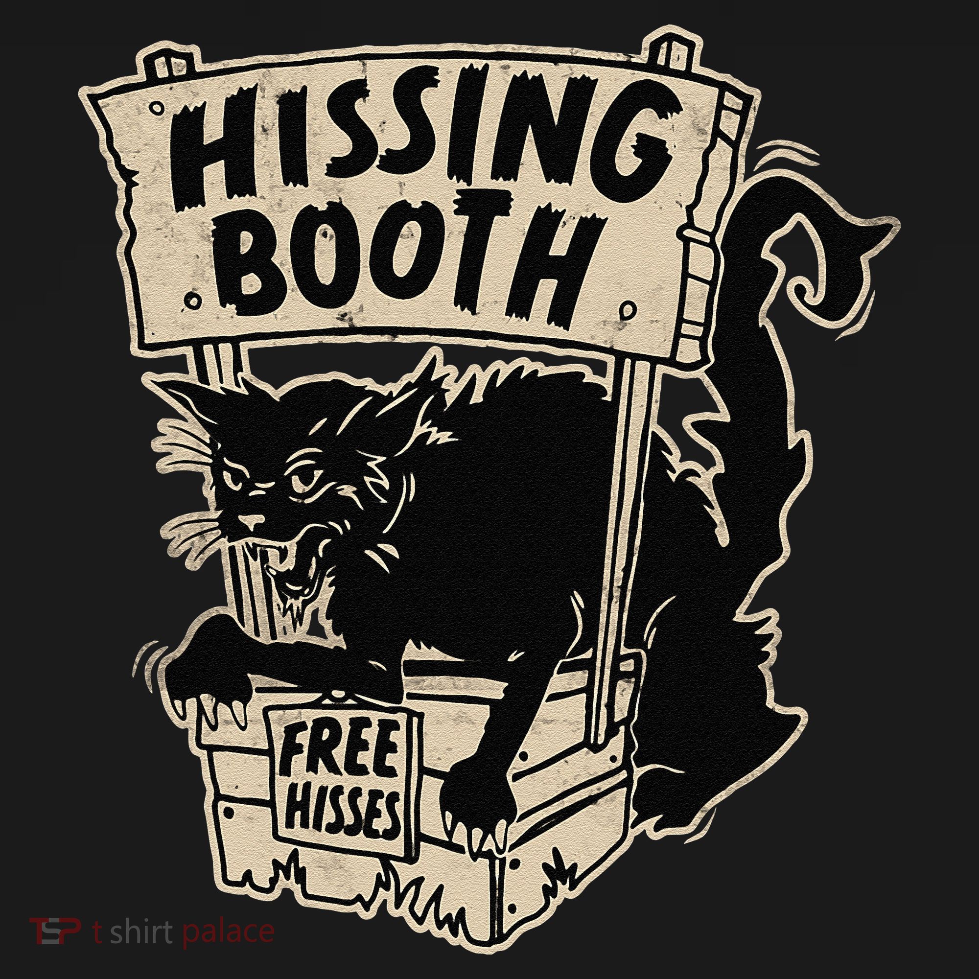 Funny Goth Black Cat Hissing Booth For Cat Moms & Cat Dads Women's Tank Top
