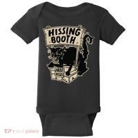Funny Goth Black Cat Hissing Booth For Cat Moms & Cat Dads Baby Bodysuit thumb 0