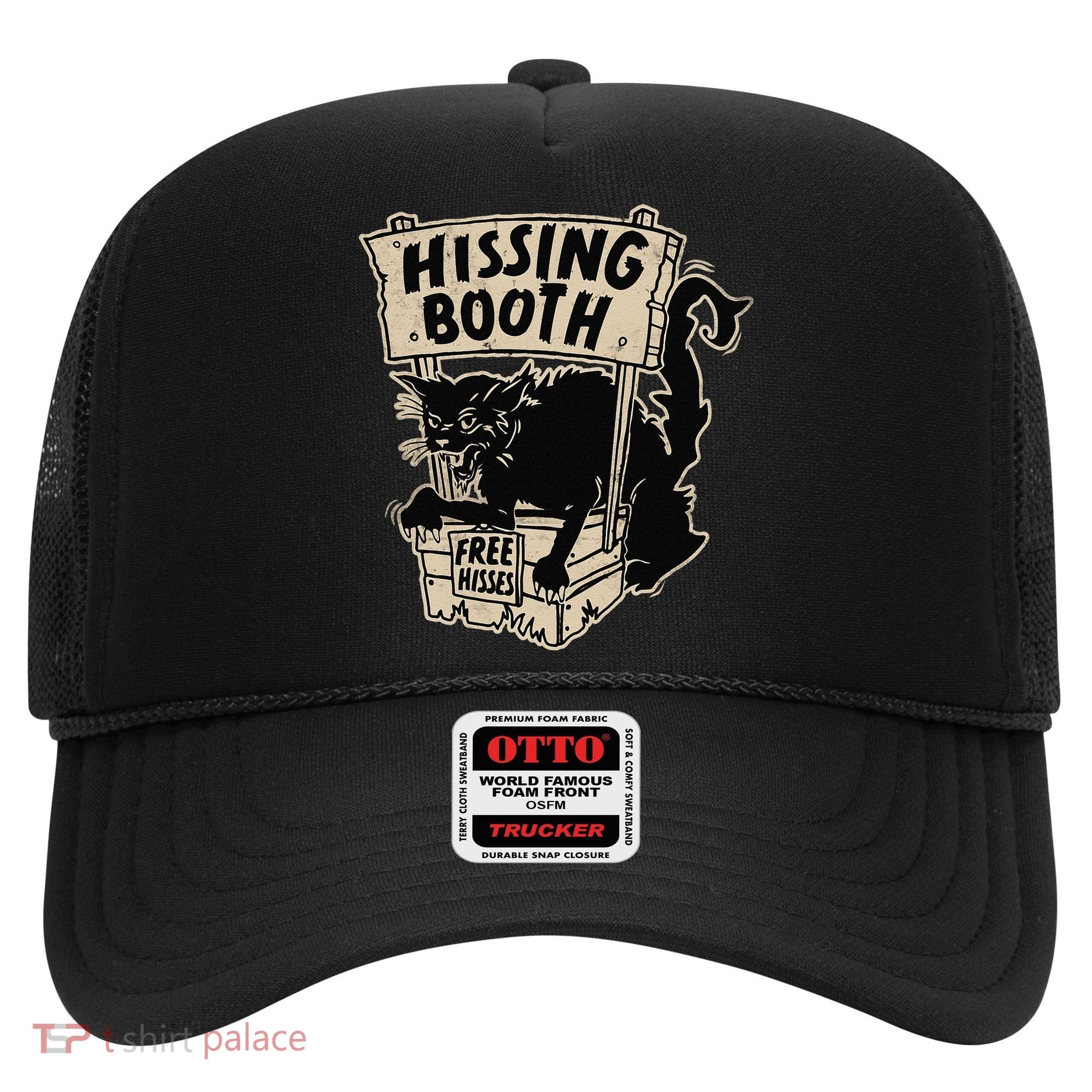 Funny Goth Black Cat Hissing Booth For Cat Moms & Cat Dads Hat