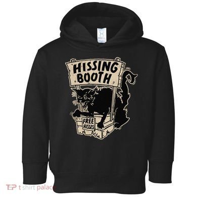 Funny Goth Black Cat Hissing Booth For Cat Moms & Cat Dads Toddler Hoodie