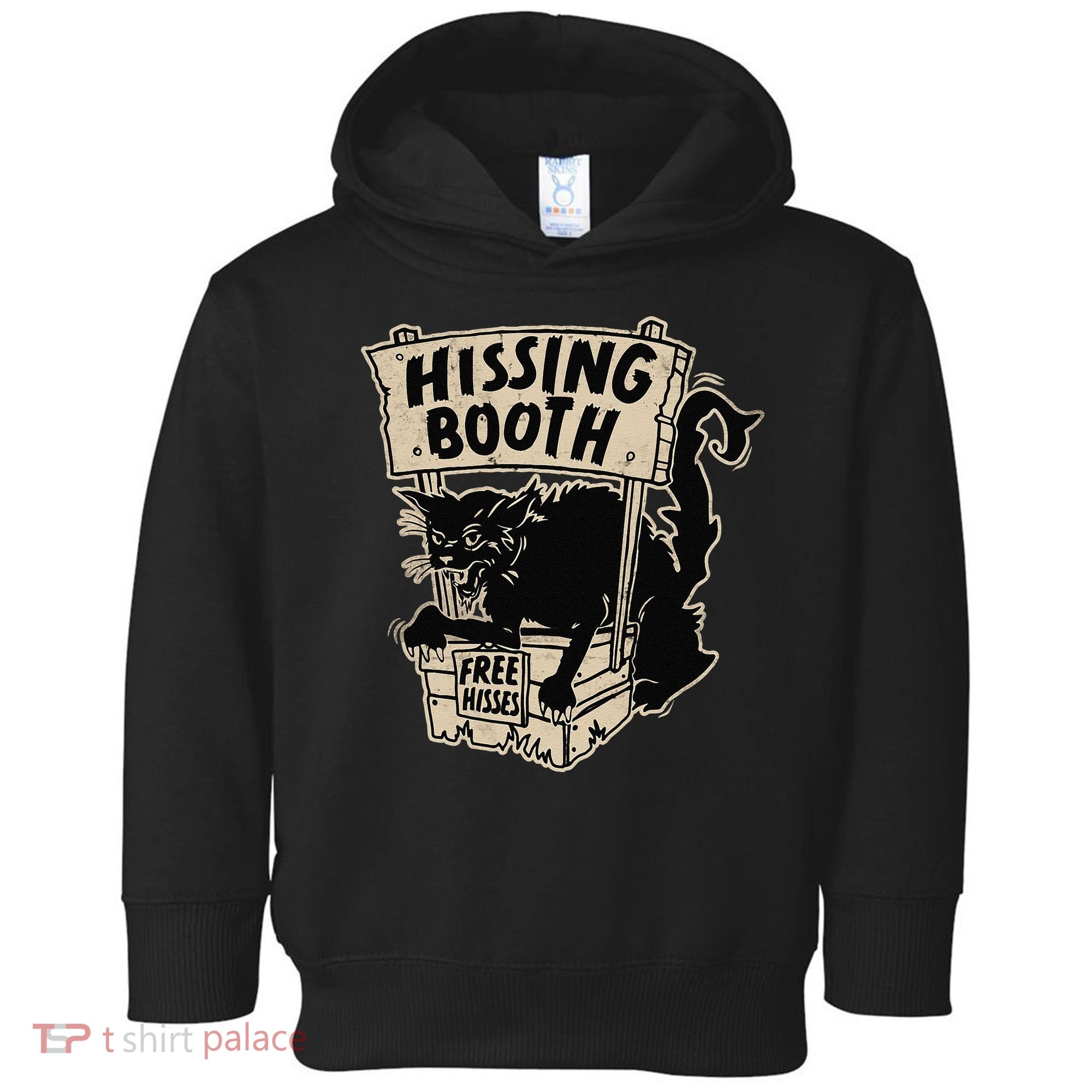 Funny Goth Black Cat Hissing Booth For Cat Moms & Cat Dads Toddler Hoodie