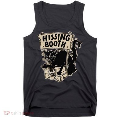 Funny Goth Black Cat Hissing Booth For Cat Moms & Cat Dads Tank Top