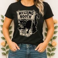 Funny Goth Black Cat Hissing Booth For Cat Moms & Cat Dads Women's T-Shirt thumb 2