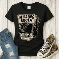 Funny Goth Black Cat Hissing Booth For Cat Moms & Cat Dads Women's T-Shirt thumb 3