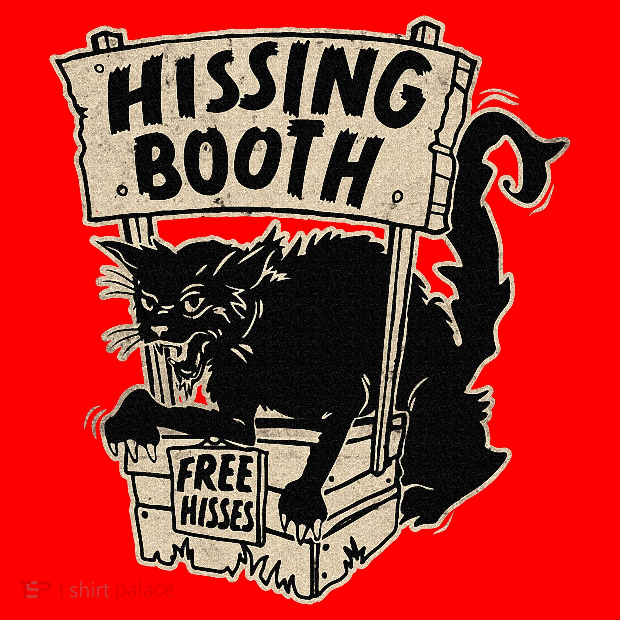Funny Goth Black Cat Hissing Booth For Cat Moms & Cat Dads Santa Hat