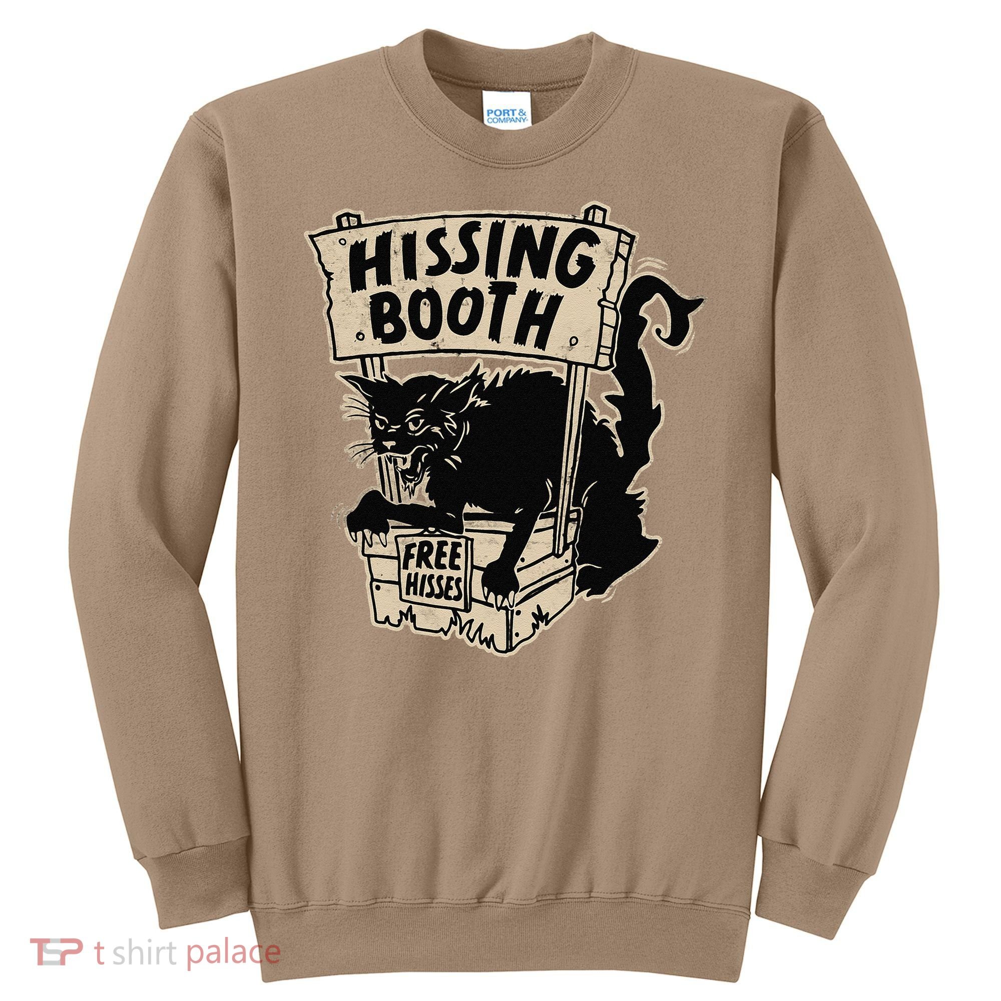 Funny Goth Black Cat Hissing Booth For Cat Moms & Cat Dads Sweatshirt