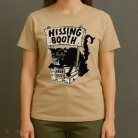 Funny Goth Black Cat Hissing Booth For Cat Moms & Cat Dads T-Shirt thumb 4
