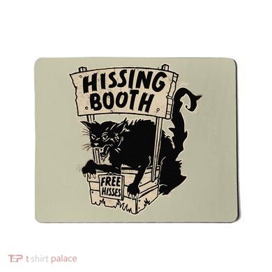 Funny Goth Black Cat Hissing Booth For Cat Moms & Cat Dads Mousepad