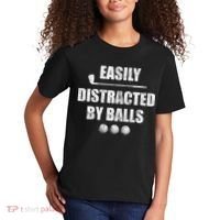 Funny Golf Ball Easily Distracted by Balls Humor Golfing Kids T-Shirt thumb 2