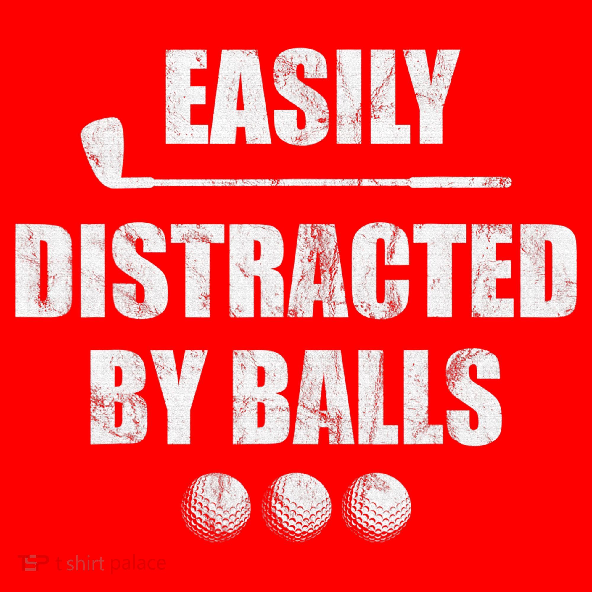 Funny Golf Ball Easily Distracted by Balls Humor Golfing Santa Hat