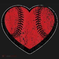 Funny Gift Baseball Heart Vintage Valentine's Day Gift For Kids Boys T-Shirt thumb 7