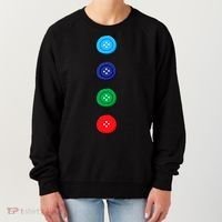 Four Groovy Buttons Blue Cat Funny Halloween Costume Women's Sweatshirt thumb 0