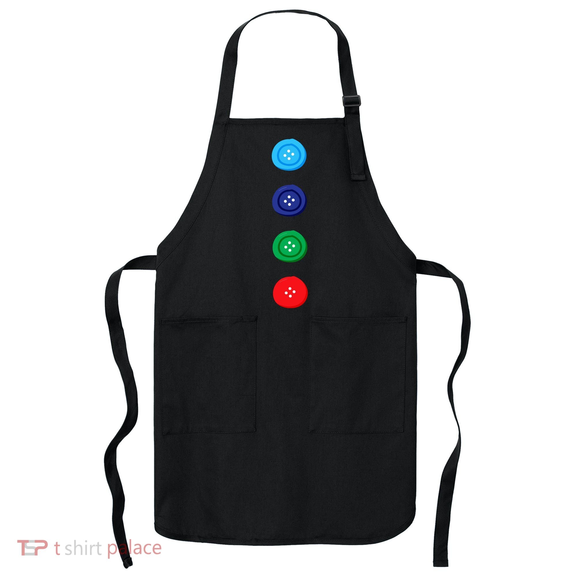 Four Groovy Buttons Blue Cat Funny Halloween Costume Apron