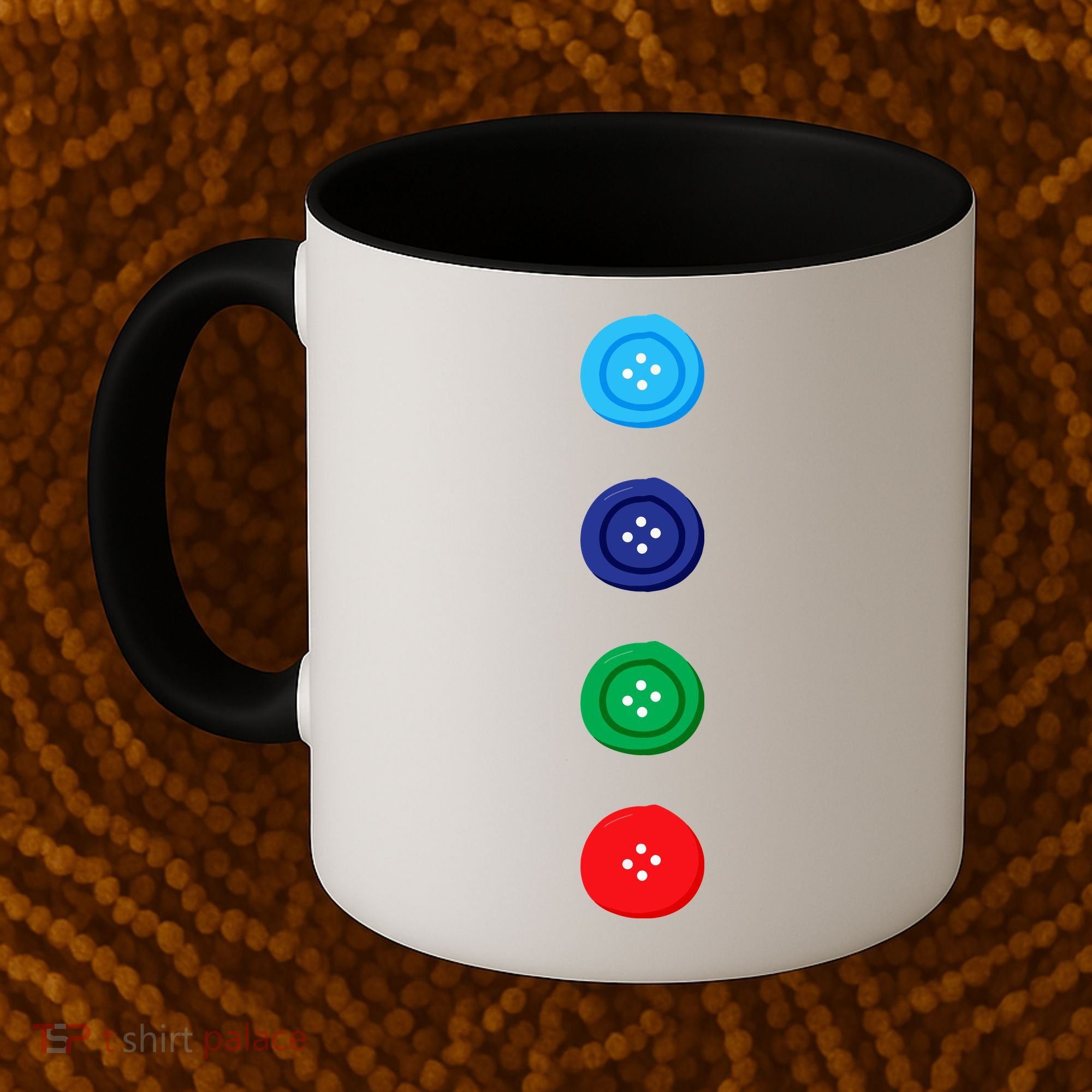 Four Groovy Buttons Blue Cat Funny Halloween Costume Coffee Mug
