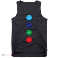 Four Groovy Buttons Blue Cat Funny Halloween Costume Tank Top thumb 0