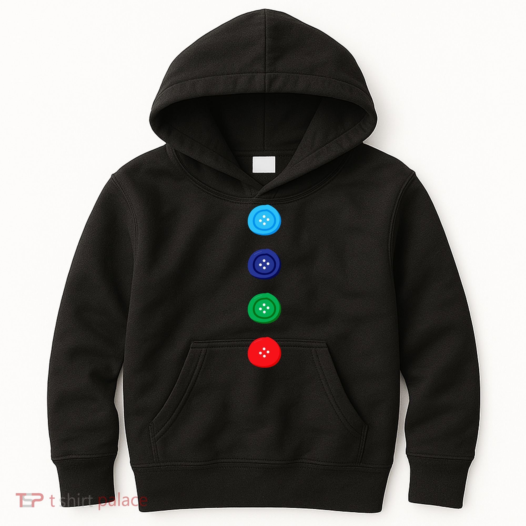 Four Groovy Buttons Blue Cat Funny Halloween Costume Kids Hoodie