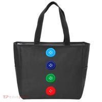 Four Groovy Buttons Blue Cat Funny Halloween Costume Tote Bag thumb 0