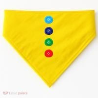 Four Groovy Buttons Blue Cat Funny Halloween Costume USA-Made Doggie Bandana thumb 0