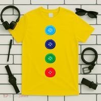 Four Groovy Buttons Blue Cat Funny Halloween Costume T-Shirt thumb 5