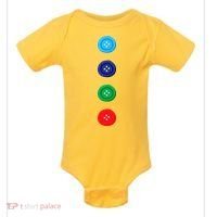 Four Groovy Buttons Blue Cat Funny Halloween Costume Baby Bodysuit thumb 0