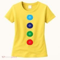 Four Groovy Buttons Blue Cat Funny Halloween Costume Women's T-Shirt thumb 0