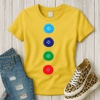Four Groovy Buttons Blue Cat Funny Halloween Costume Women's T-Shirt thumb 3