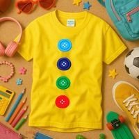 Four Groovy Buttons Blue Cat Funny Halloween Costume Kids T-Shirt thumb 3
