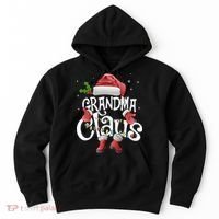 Funny Grandma Claus Christmas Pajamas Santa Hat Costume Hoodie thumb 0