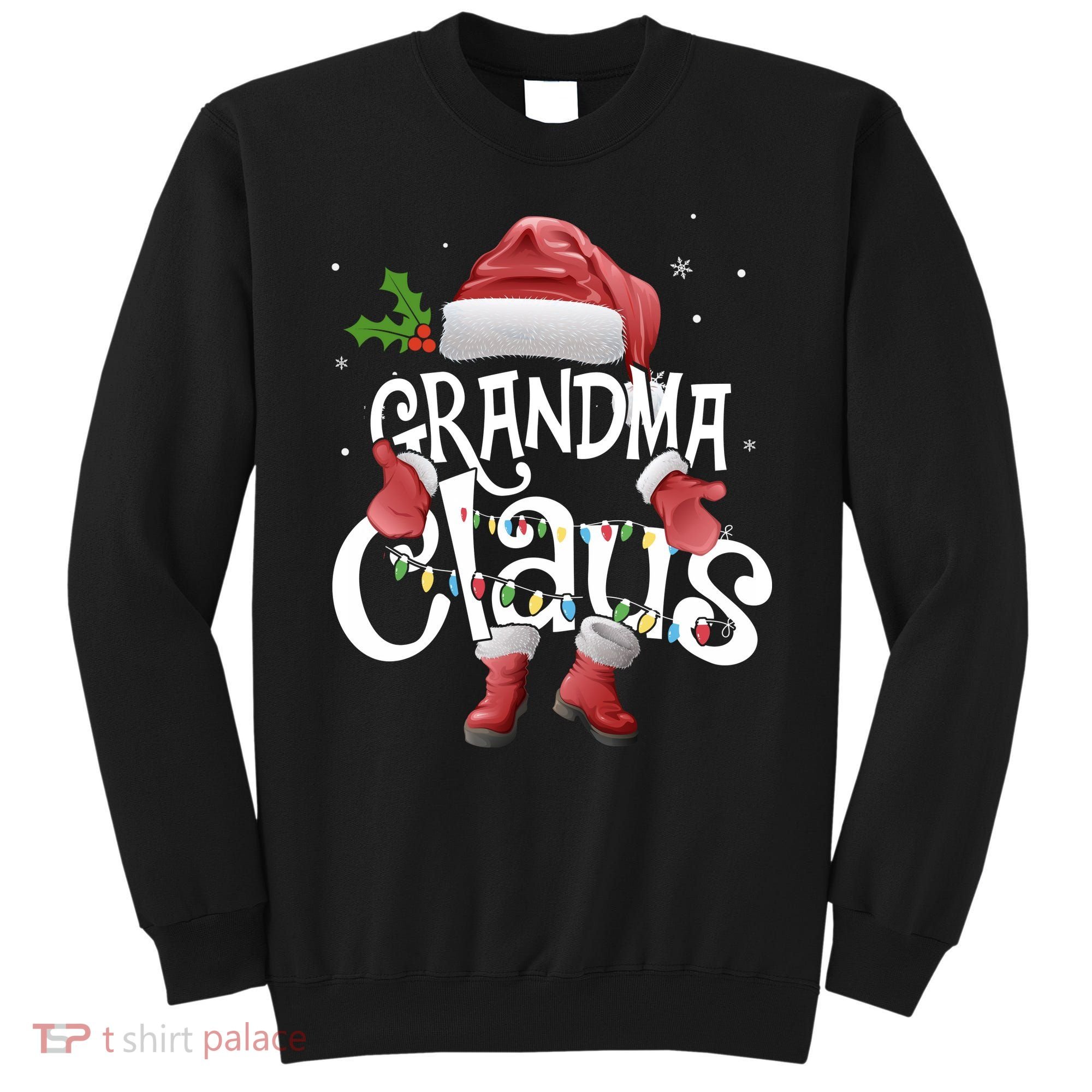 Funny Grandma Claus Christmas Pajamas Santa Hat Costume Sweatshirt