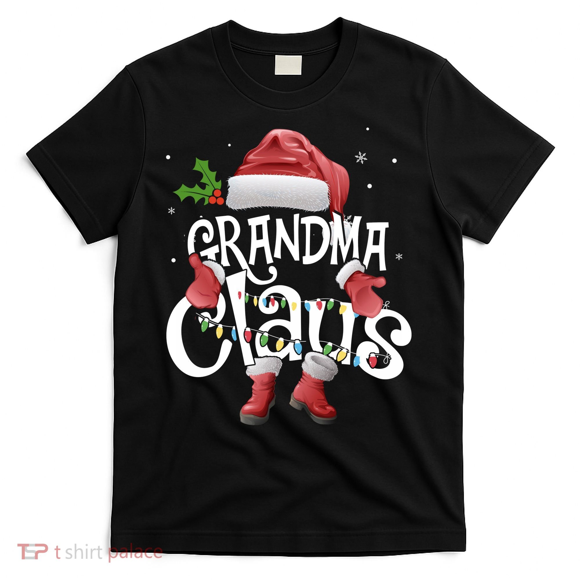 Funny Grandma Claus Christmas Pajamas Santa Hat Costume T-Shirt